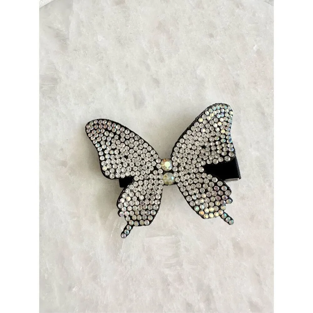 Sparkly rhinestone butterfly hair clip